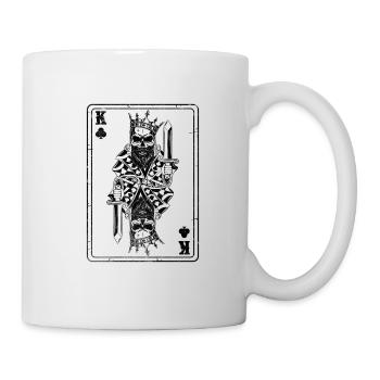 Croix roi carte de jeu vintage look partenaire - Mug blanc - blanc - Droite