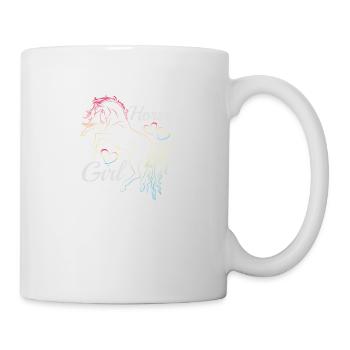 Fille de cheval arc-en-ciel silhouette idée cadeau - Mug blanc - blanc - Droite