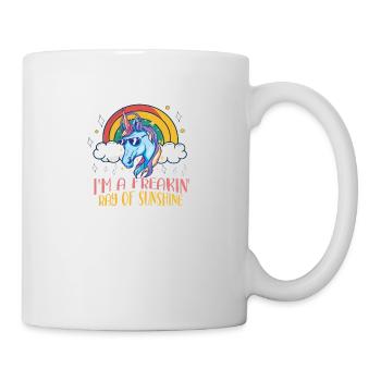Freakin Ray Of Sunshine Unicorn Rainbow Geschen - Mug - white - Right