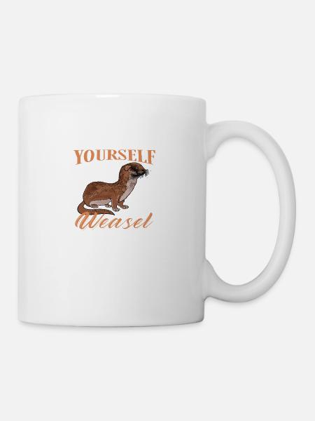 Wiesel Frettchen Biber Wald Geschenkidee - Tasse - Weiß