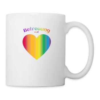 Betreuung mit Herz Pflegekraft Betreuungskraft BA - Tasse - Weiß - Rechts
