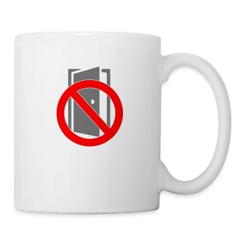 Tuer schliessen bitte | Tür schließen bitte - Tasse - Weiß - Rechts