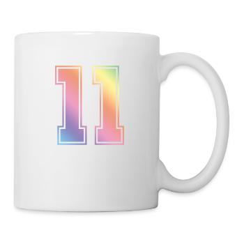 11 Zahl Bunt - Tasse - Weiß - Rechts