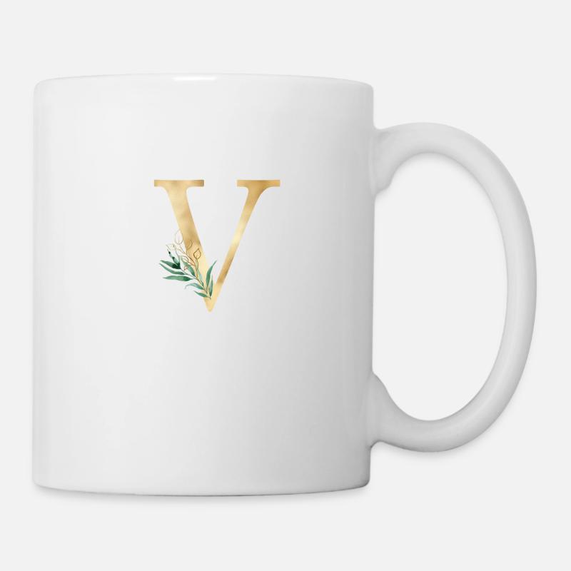 Customizable Monogram V Botany - Mug - white