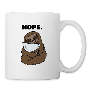 Funny Sloth, Nope, Sloth Lover - Mug - white - Right