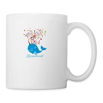 karnewal,wal,konfetti,karneval,walfisch - Tasse - Weiß - Rechts