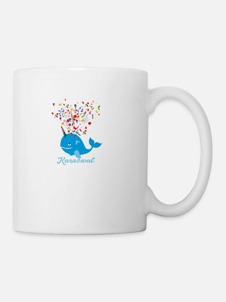 karnewal,wal,konfetti,karneval,walfisch - Tasse - Weiß