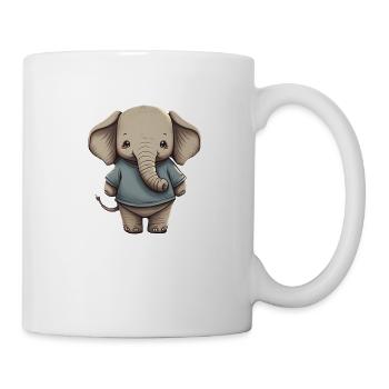 Mignon éléphant avec pull bleu pour enfants - Mug blanc - blanc - Droite