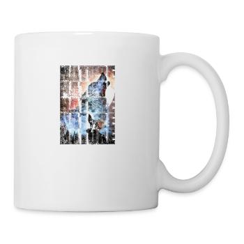 Erlebe die Schönheit des Nachthimmels mit Wölfen - Tasse - Weiß - Rechts