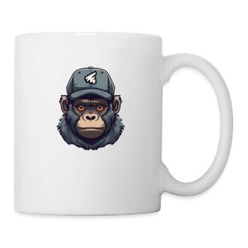 Monkey with cap - Mug - white - Right