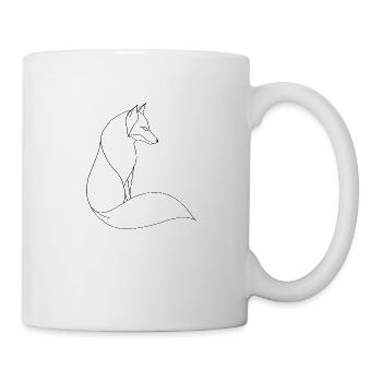Fuchs in feiner Linienkunst - Tasse - Weiß - Rechts