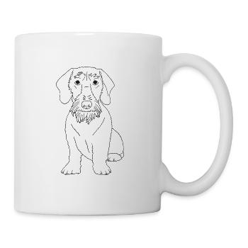 Rauhaardackel - Tasse - Weiß - Rechts