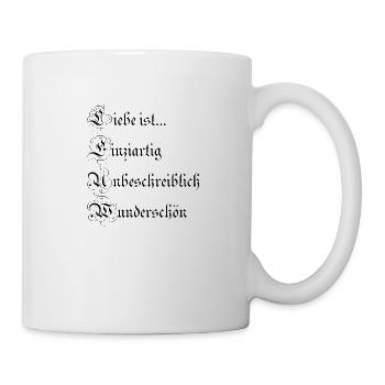 Liebe ist... Spruch - Tasse - Weiß - Rechts