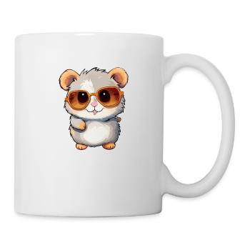 Little cute dwarf hamster wearing sunglasses. - Mug - white - Right