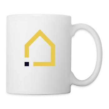 Icone : Smart FLAT (Or & Carré noir/ Transparent) - Mug blanc - blanc - Droite