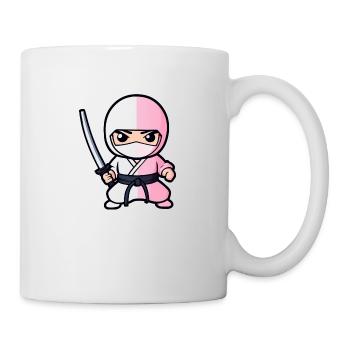 Mignon ninja blanc avec épée katana - Mug blanc - blanc - Droite