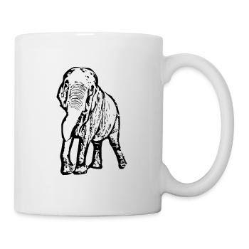 Elefant schwarz - Tasse - Weiß - Rechts