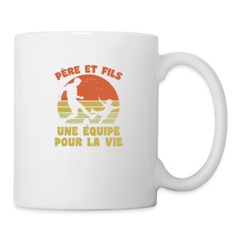 Father and Son Football Vintage Retro Dad Gift - Mug - white - Right