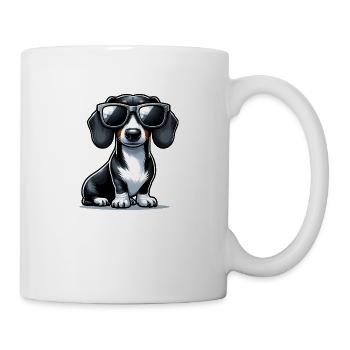 Chien teckel mignon - Mug blanc - blanc - Droite