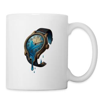 Tropfende Uhr – Zeit im Fluss Design - Tasse - Weiß - Rechts