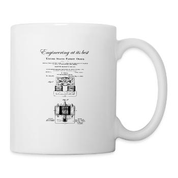 Nikola Tesla / moteur électromagnétique - Mug blanc - blanc - Droite