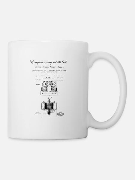 Nikola Tesla / moteur électromagnétique - Mug blanc - blanc