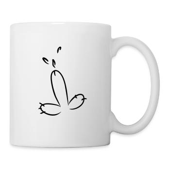 LUSTIGER PENIS, PIMMEL MIT SPERMA HANDGEZEICHNET - Tasse - Weiß - Rechts