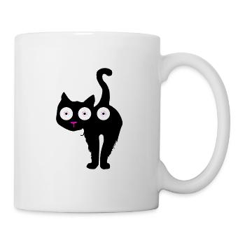 Chat à trois yeux ou ... - Mug blanc - blanc - Droite