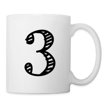3 JAHRE. 3. JAHRESTAG. GEBURTSTAG 3 JAHRE. 3 - Tasse - Weiß - Rechts