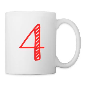 4 YEARS. 4th ANNIVERSARY. BIRTHDAY 4 YEARS . 4 - Mug - white - Right