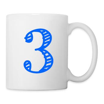 3 JAHRE. 3. JAHRESTAG. GEBURTSTAG 3 JAHRE. 3 - Tasse - Weiß - Rechts