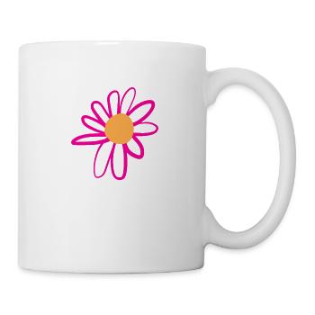 Pinke Blume - Tasse - Weiß - Rechts