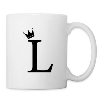 Couronne monogrammée L - Mug blanc - blanc - Droite