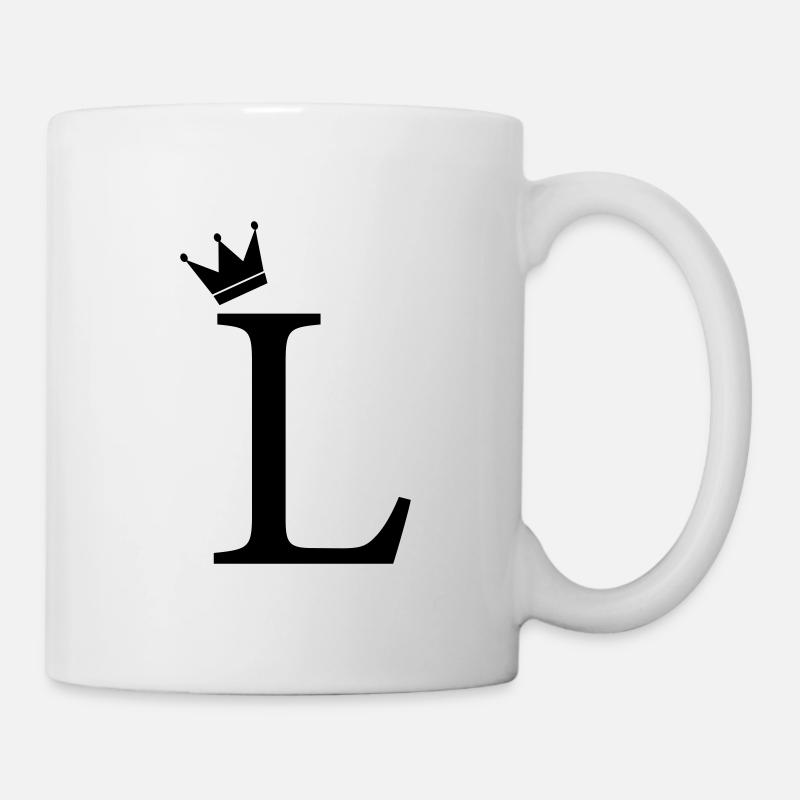 L Monogramm-Krone - Tasse - Weiß