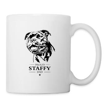Staffy Dad Staffordshire Bullterrier Hund Wilsigns - Tasse - Weiß - Rechts