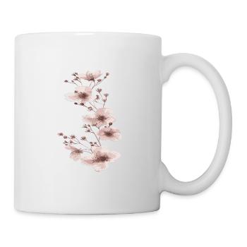 Pink flower cherry blossom sakura sticker - Mug - white - Right