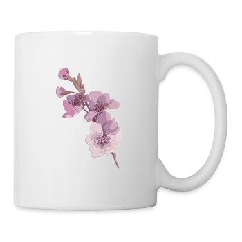 Autocollant japonais fleur de cerisier motif sakura - Mug blanc - blanc - Droite
