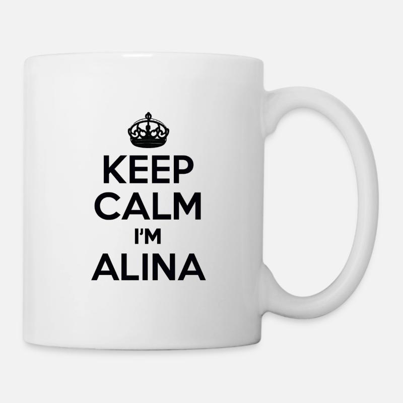 T-shirt imprimé « Keep calm, I’m Alina » - Mug blanc - blanc