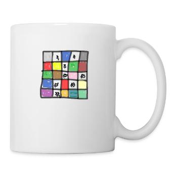colorful square divided into squares, with numbers - Mug - white - Right