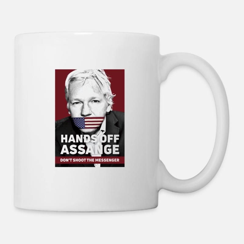 Hands Off Assange - Ne tirez pas sur le Messenger - Mug blanc - blanc