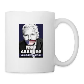 Assange gratuit - Pas d'extradition américaine - Mug blanc - blanc - Droite