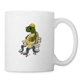 Grandpa Turtle on a Bench - Mug - white - Right