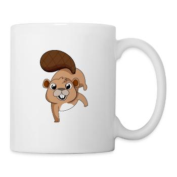 Funny Beaver Comic Style - Mug - white - Right