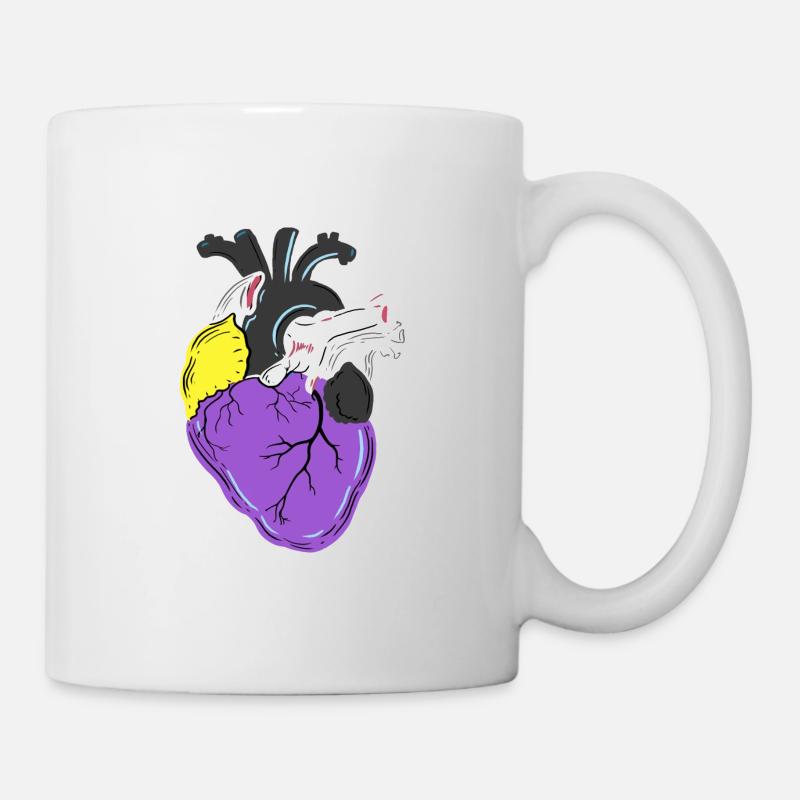 Nonbinary Pride Herz Nonbinary Pride - Tasse - Weiß
