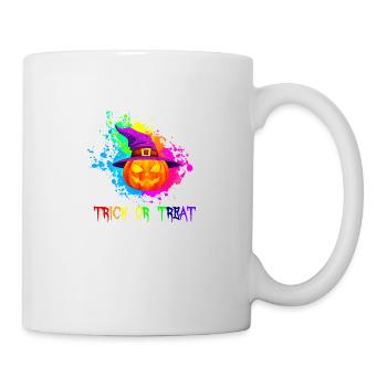 Halloween Trick Or Treat Kürbis Geschenkidee - Tasse - Weiß - Rechts