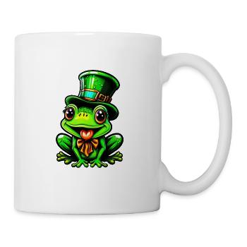 Cuddly frog with St. Patrick's Day top hat - Mug - white - Right