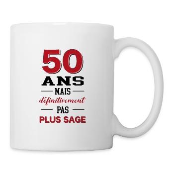 50 ans humour - Mug blanc - blanc - Droite