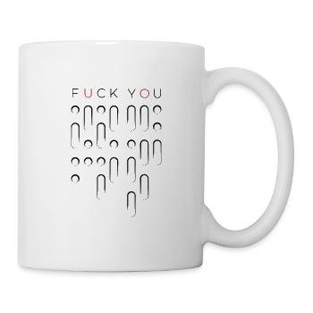 Trash Asset - Fuck You [red/black-morse/top_down] - Mug - white - Right