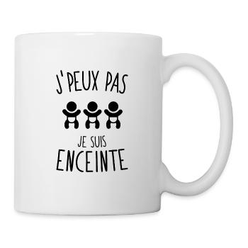 J'peux pas je suis enceinte de triplés - Mug blanc - blanc - Droite