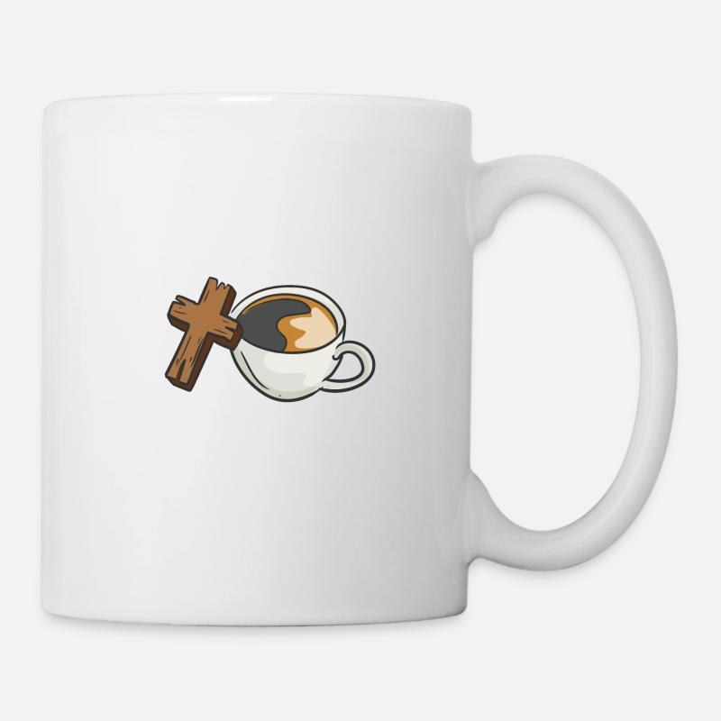 Powered By Christ And Coffee - Tasse - Weiß